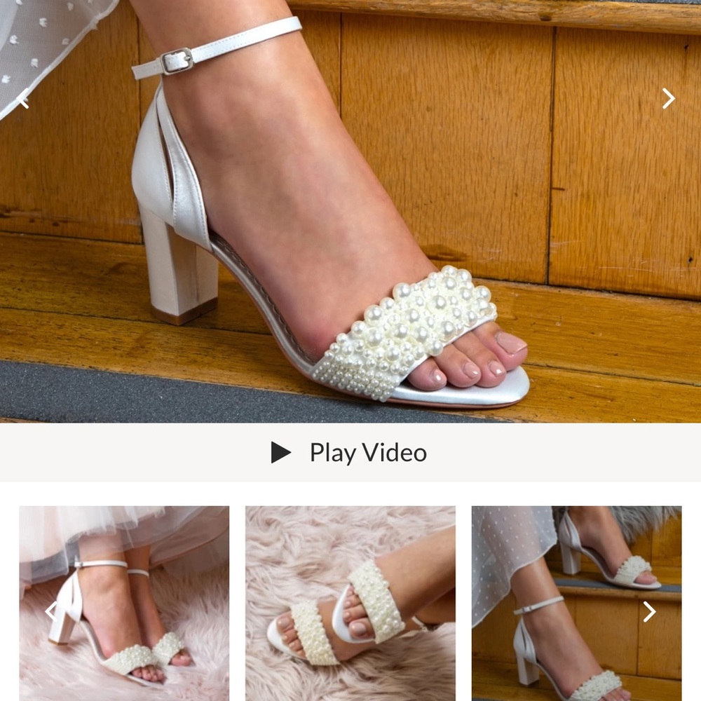 Elegant White Pearl-Embellished Heels